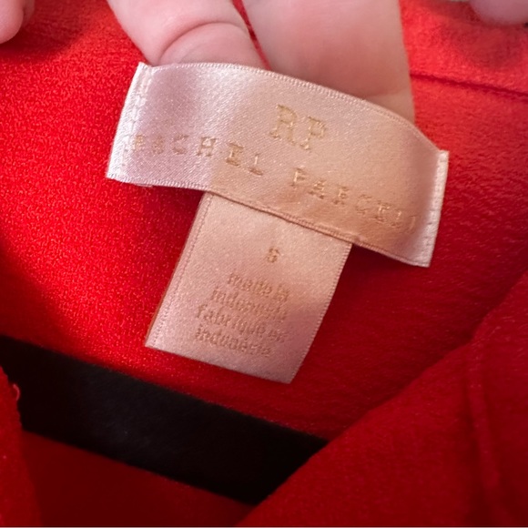 Racheal Parcell Red Short Sleeve Button Front Collared Everyday Shirt Dress S - Picture 11 of 16